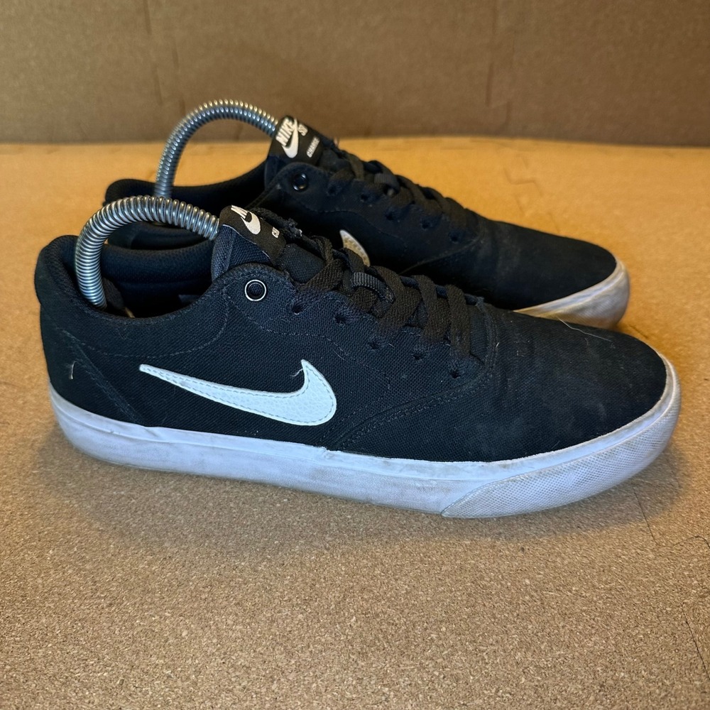 Nike SB Charge Canvas Mens‎ 7.5 Black White Skate Shoes CD6279-002